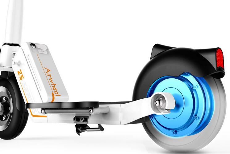 Airwheel Z5 standing up electric scooter is simple and faddish in externality, interpreting the beauty of art via unique design.